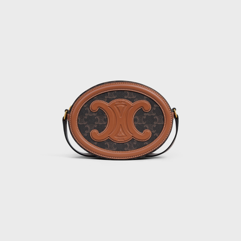 OVAL BAG CUIR TRIOMPHE IN TRIOMPHE CANVAS AND CALFSKIN TAN - Image 1